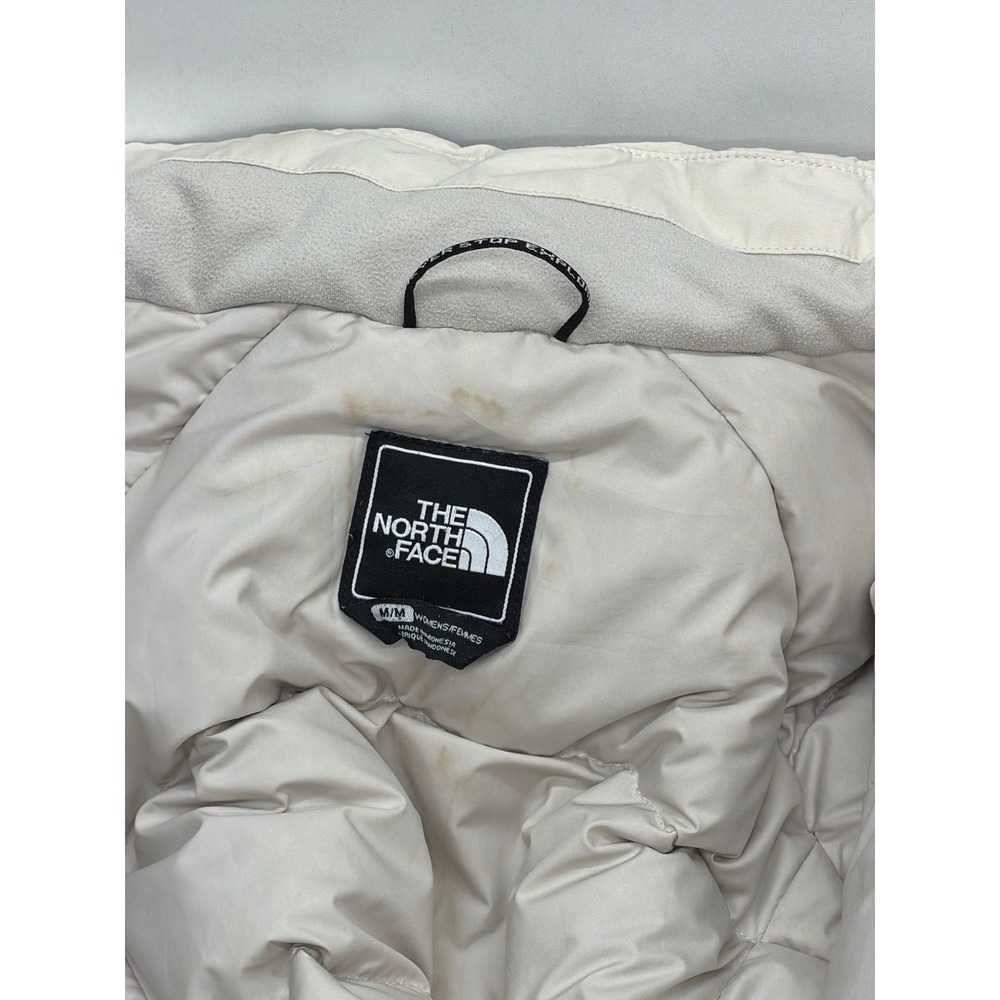 The North Face HyVent Women Parka Jacket Hooded Insulated Cream Beige Longline M - Picture 14 of 16